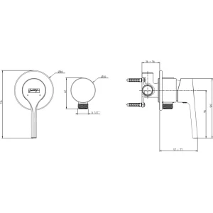 Смеситель Jacob Delafon Elate для душа E25754-CP